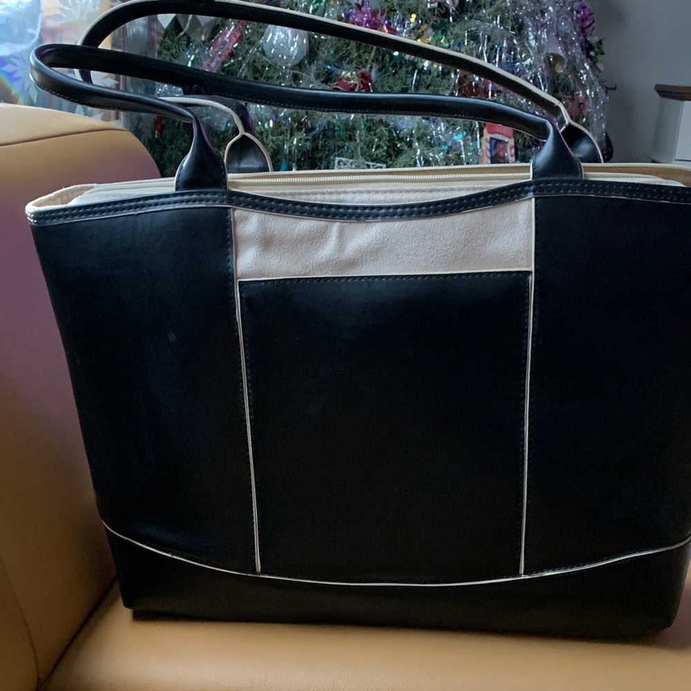 Elegant Black and Cream Laptop